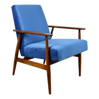 Lis Lounge Chair with Blue Sky Upholstery by Henryk Lis, 1970s For Sale