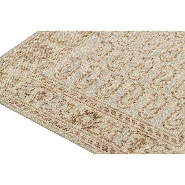 2010s Rug & Kilim’sTribal Style Rug in Blue With Beige-Brown Paisley Patterns For Sale - Image 5 of 8