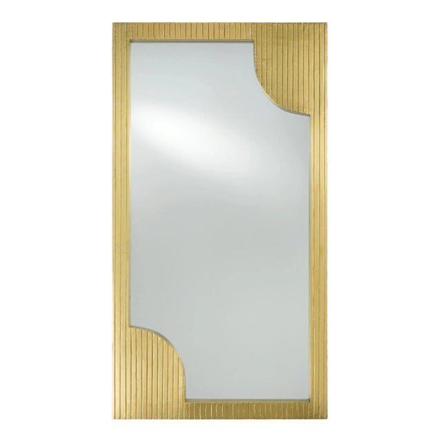 Currey & Co. Modern Brass Foil Finished Wall Mirror For Sale