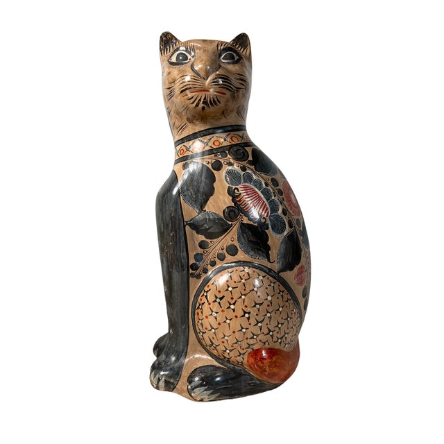 Ceramic 1960s Pair of Tonala Cat Figurines For Sale - Image 7 of 10
