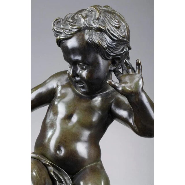Bronze Sculpture, Child Pinched by a Crayfish in the style of Jean-Baptiste Pigalle For Sale - Image 10 of 18