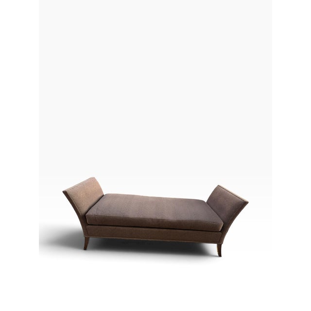 Bright Chair Company Upholstered Herringbone Chaise Daybed With Bolsters For Sale In Boston - Image 6 of 15