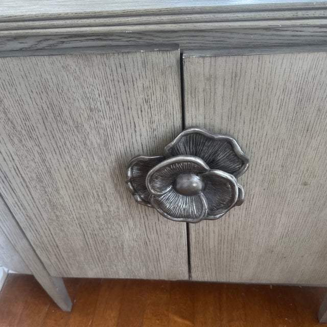 Gray Briallen Demi-Lune Cabinet by Currey & Company For Sale - Image 8 of 12