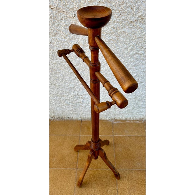 Vintage Spanish Coat Rack in Oak, 1950 For Sale - Image 10 of 18