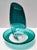 Postmodern Teal and Clear Murano Glass Plate from La Murrina, Italy, 1980s For Sale - Image 4 of 9
