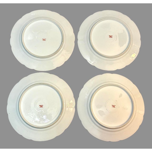 Ceramic Haviland Limoges Pink Rose Dinner Plates - Set of 4 For Sale - Image 7 of 8