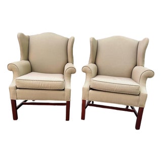 Pair of George III Wingback Chairs by St. Timothy Chair Company For Sale