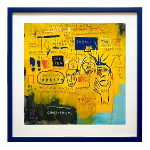 Jean Michel Basquiat Estate Framed Fine Art Lithograph Print " Hollywood Africans " 1983