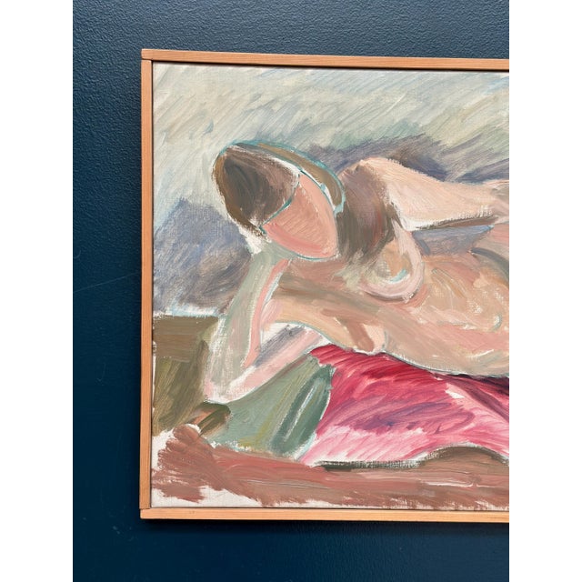 Arne Cassel, Lying Nude, 1960s, Oil on Canvas, Framed For Sale - Image 11 of 18