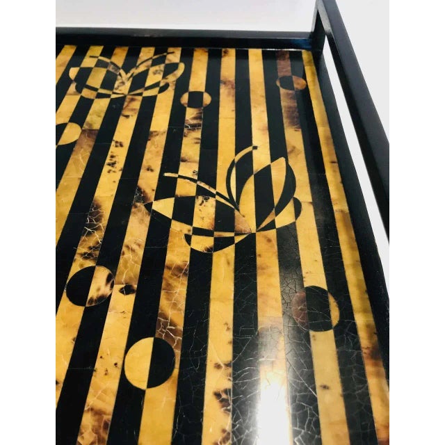 R&y Augousti Mosaic Tray in Black and Tortoise Pen-Shell, Circa 2000 For Sale - Image 10 of 13
