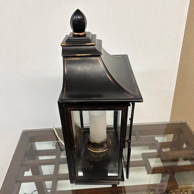 Pagoda Burnished Metal Wall Sconce, Large For Sale - Image 11 of 12