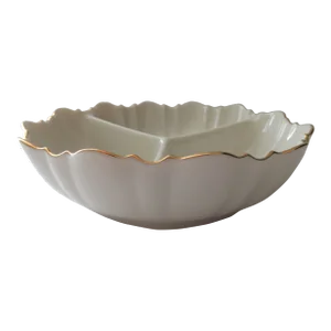 Late 20th Century Lenox Symphony Divided Dish Cream Porcelain With 24k Gold Trim