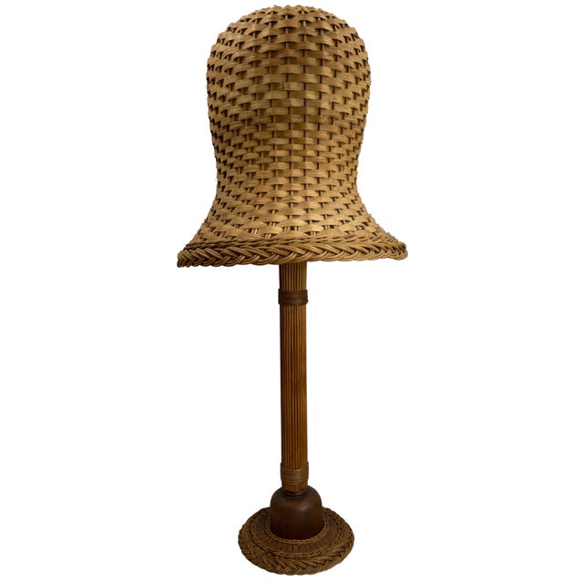 Mid-Century Scandinavian Rattan Wicker Mushroom Floor Lamp, 1960s For Sale - Image 14 of 18