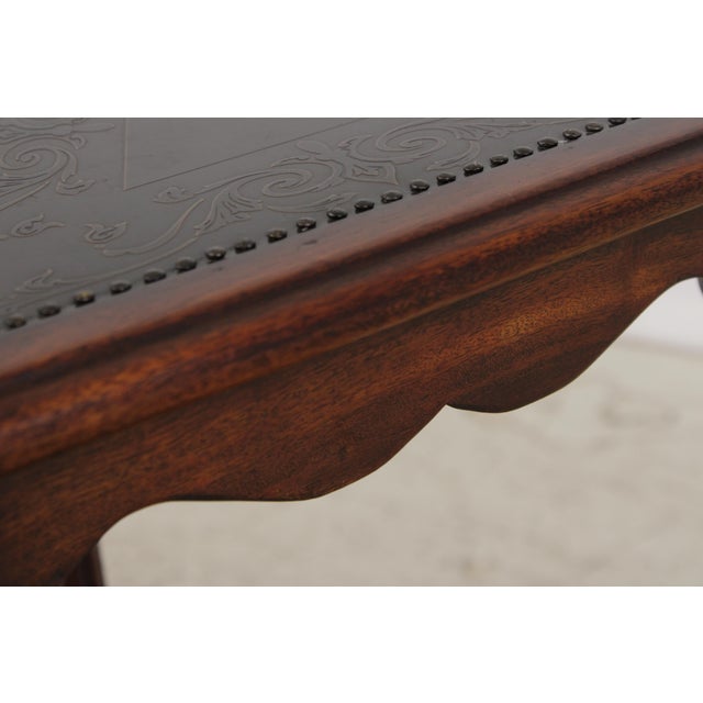 Pair of Theodore Alexander Mahogany 3 Tier Tables For Sale - Image 9 of 16