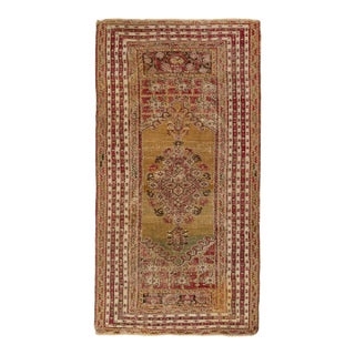 Antique Turkish Ghiordes Rug in Brown With Geometric Medallion - Rug & Kilim For Sale