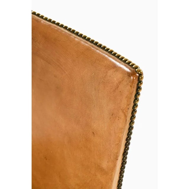 Dining Chairs in Walnut and Brass, 1940s, Set of 8 For Sale - Image 10 of 11