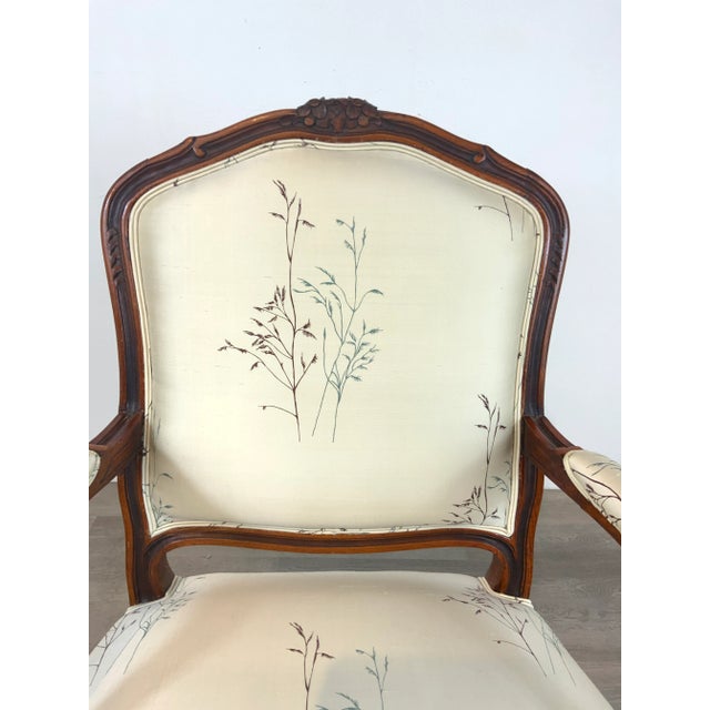 Vintage French Embroidered Silk Arm Chair For Sale In Atlanta - Image 6 of 9