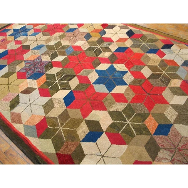 1900 - 1909 Early 20th Century American Hooked Rug ( 5'8" x 11' - 173 x 335 ) For Sale - Image 5 of 7