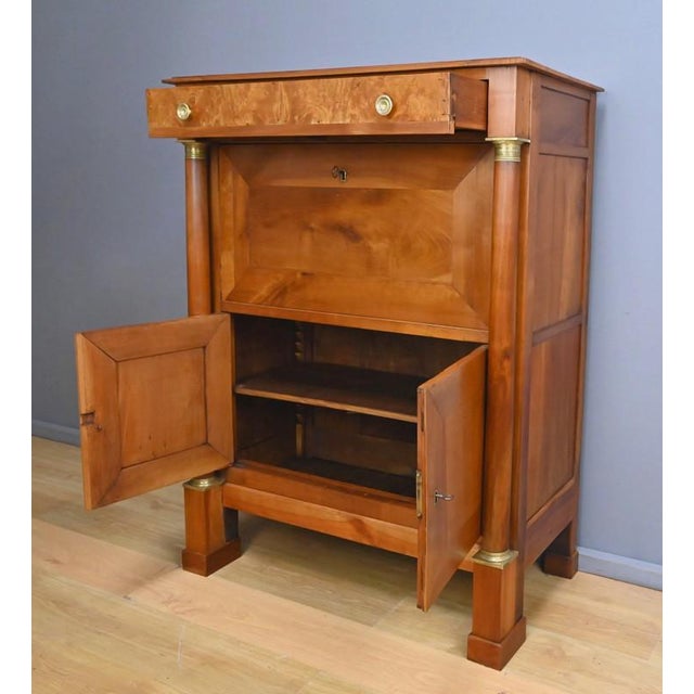Mid-19th Century Empire Cherrywood Secretary For Sale - Image 5 of 18