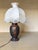 Pair of Japanese vases converted into lamps / Meiji era (late 19th century). The metalwork is richly decorated with floral...