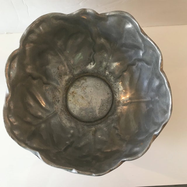Silver Textured Metal Leaf Bowl For Sale - Image 9 of 10
