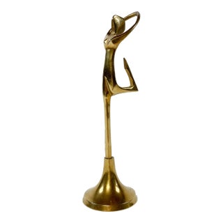 Vintage Brass Gymnast or Dancer on Stand For Sale