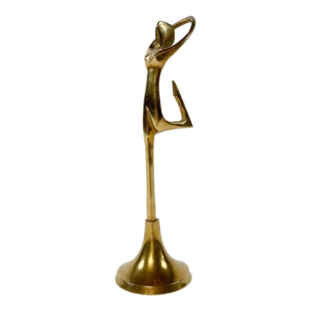 Vintage Brass Gymnast or Dancer on Stand For Sale