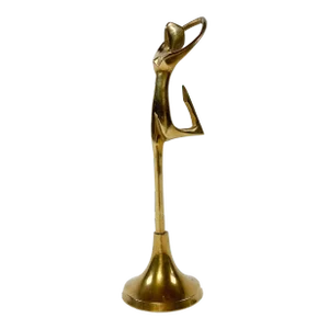 Vintage Brass Gymnast or Dancer on Stand