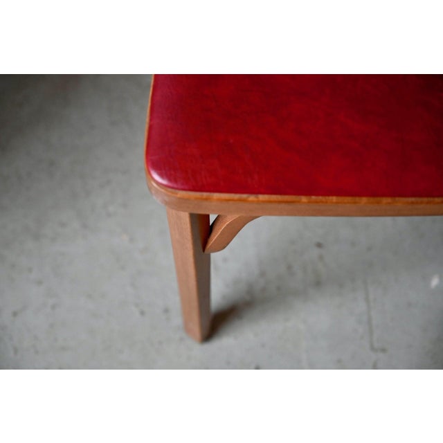 Wood Vintage Bistro Chairs with Spindles and Imitation Leather Seats from Baumann, 1980s, Set of 2 For Sale - Image 7 of 14