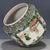 Green Vintage Chinese Green Ground Famille Rose "Figural" Covered Jar With Old Museum Label For Sale - Image 8 of 9