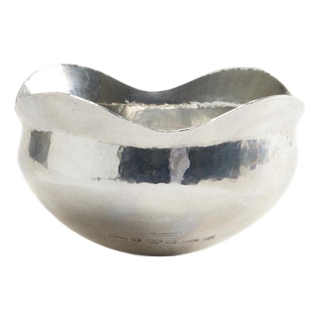 Sterling Silver Hammered Bowl by Jan Lundgren For Sale