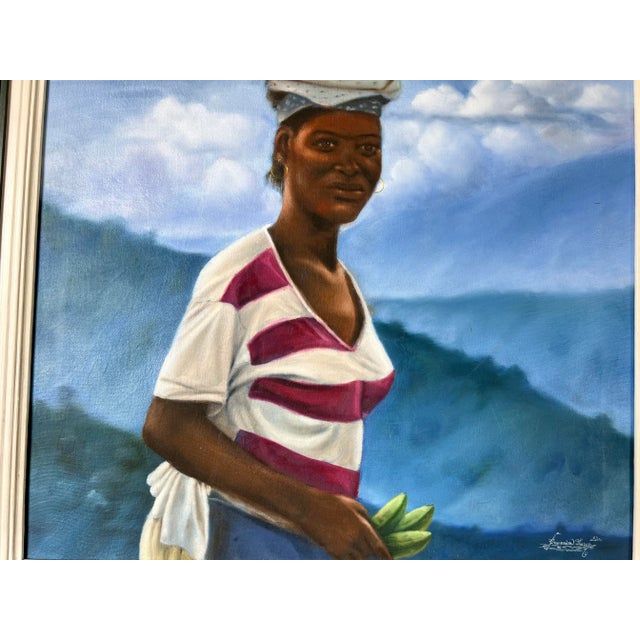 2000 - 2009 Lucson Guerrier Caribbean Woman With Fruit Bowl For Sale - Image 5 of 13