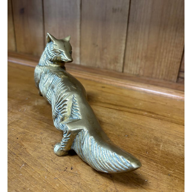 Vintage Brass Fox Figure For Sale - Image 4 of 5