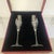 Glass Cartier Champagne Flute Pair in Presentation Box For Sale - Image 7 of 9