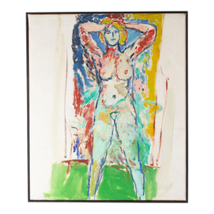 1976 “Kristen” Oil on Canvas Painting of a Female Figure by Abbott Pattison