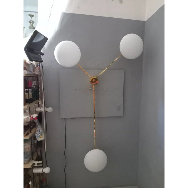 Wall Lamp Model Three Runes in Polished Brass in the style of Angel Lelii for Arredoluce For Sale - Image 9 of 9