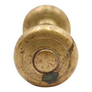 Pair of Vintage 2 In. Raised Concentric Brass Passage Door Knobs For Sale