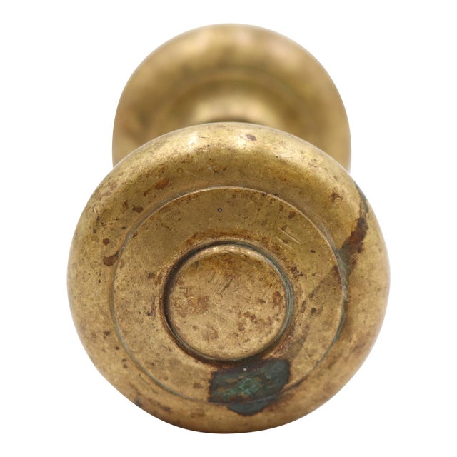 Pair of Vintage 2 In. Raised Concentric Brass Passage Door Knobs For Sale