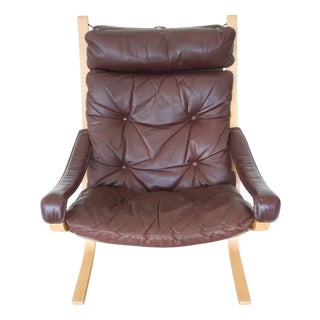 Vintage Norwegian Leather Seista Chair by Ingmar Relling For Sale