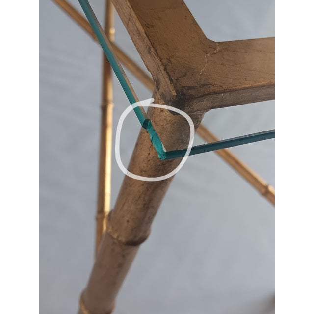 Gold Leaf Faux Bamboo Side Table, 1950s For Sale - Image 9 of 11