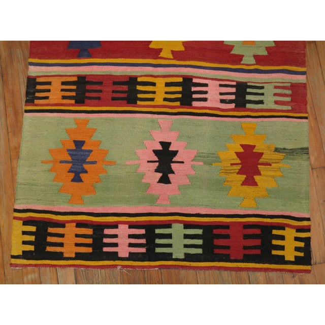Mid 20th Century 20th Century Zabihi Collection Primitive Turkish Kilim - 2'3" x 3'10" For Sale - Image 5 of 7