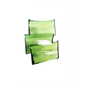 Contemporary Abstract Acrylic on Hahnemühle Paper Painting "Golden Green 08" by Emma Godebska