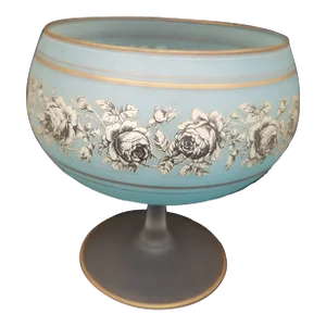 Vintage Oversize Satin Glass Robin's Egg Blue Goblet/Vase