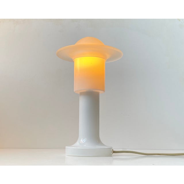 Mid-Century White Opaline Glass Table Lamp from Holmegaard, 1970s For Sale - Image 10 of 10