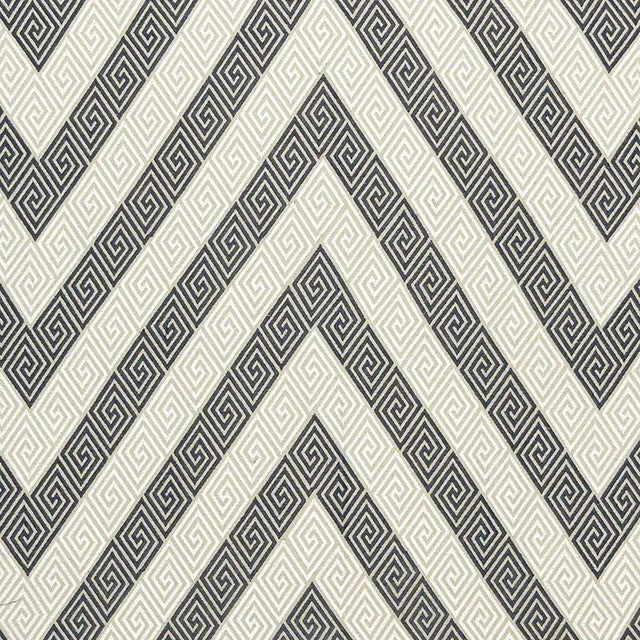 Sample - Schumacher X Martyn Lawrence Bullard Nebaha Embroidery Fabric in Charcoal For Sale