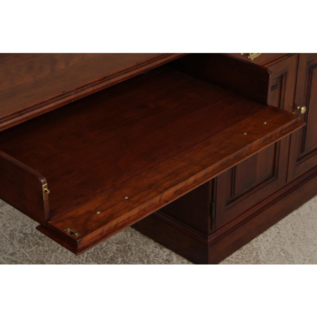 2000 - 2009 Statton Large Cherry Workspace Desk W. Hutch For Sale - Image 5 of 18