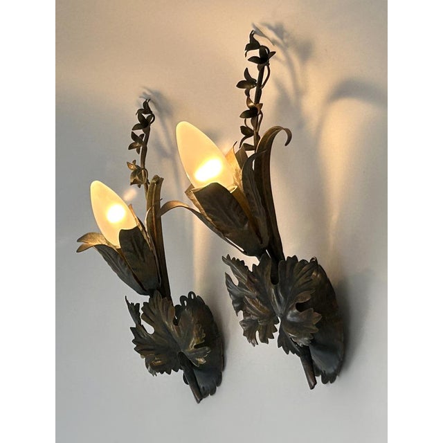 Vine Leaves Sconces from Honsel Leuchten, Germany, 1970s, Set of 2 For Sale - Image 16 of 18