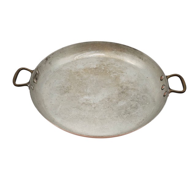 French Copper & Tin Paella Pan by Mauviel for Williams-Sonoma – 16" Rustic Grandeur For Sale In San Francisco - Image 6 of 7