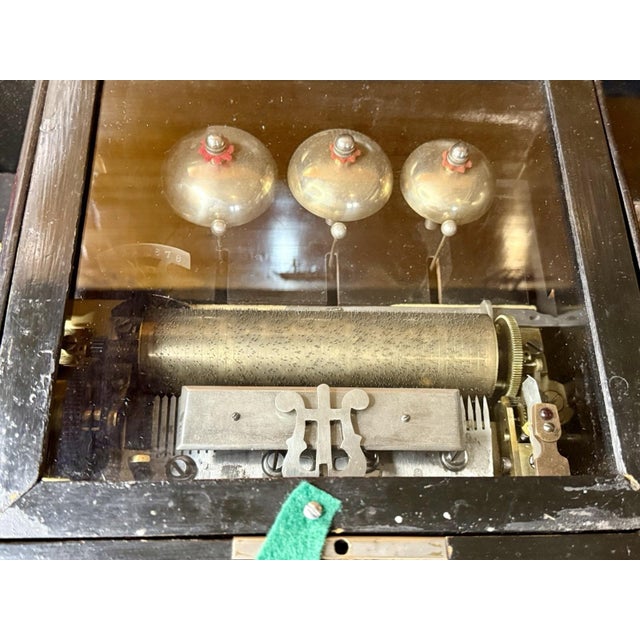 Antique Original Swiss Music Box With Bells 8 Airs /Tunes For Sale - Image 10 of 13