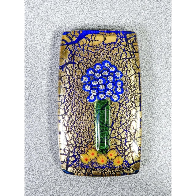 Desk set consisting of two paperweights, one with clock, in polychrome blown glass, signed de wan. 90s period. 90s brand...